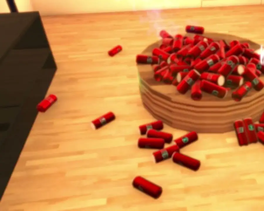 A pile of red shells on the table